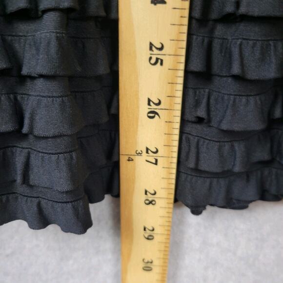 Franccesca Bellini Black Ruffle Layered Sleeveless Mini Dress Women's Large - Picture 8 of 10